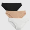 Slip bikini en coton bio extensible (lot de 3)
