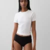 Slip bikini taille haute en coton stretch biologique