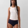 Slip bikini taille haute en coton stretch biologique