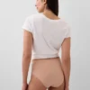 Slip bikini taille haute en coton stretch biologique