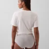Slip bikini taille haute en coton stretch biologique