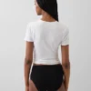 Slip bikini taille haute en coton stretch biologique