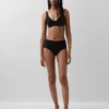 Slip bikini taille haute en coton stretch biologique