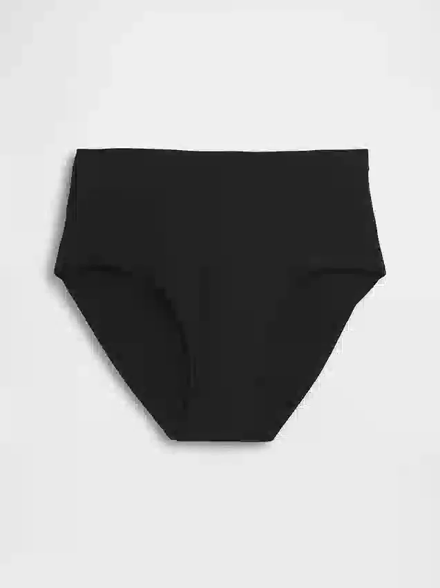 Slip bikini taille haute en coton stretch biologique