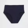 Slip bikini taille haute en coton stretch biologique