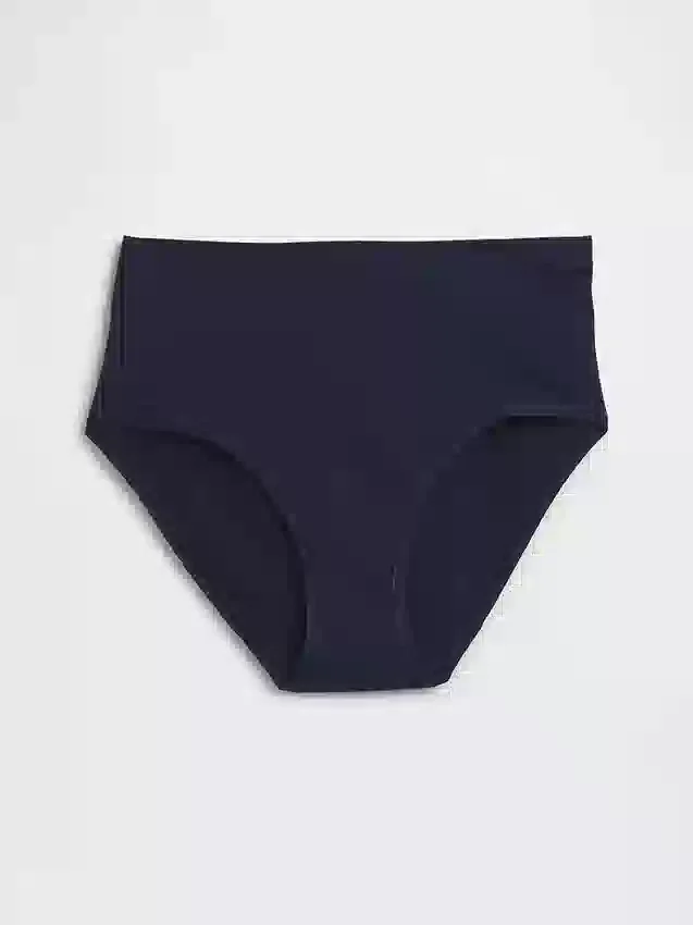 Slip bikini taille haute en coton stretch biologique