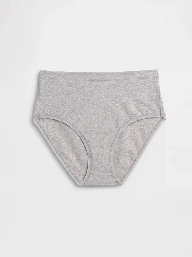 Slip bikini taille haute en coton stretch biologique