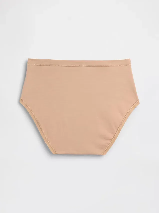 Slip bikini taille haute en coton stretch biologique