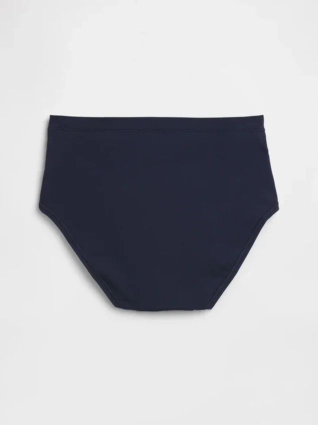 Slip bikini taille haute en coton stretch biologique