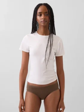 Slip taille basse en coton bio extensible