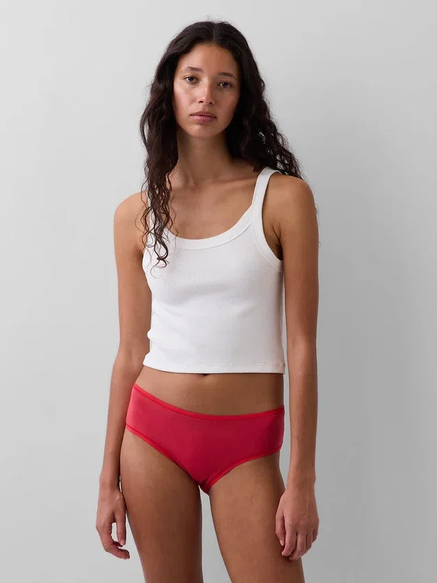 Slip taille basse en coton bio extensible