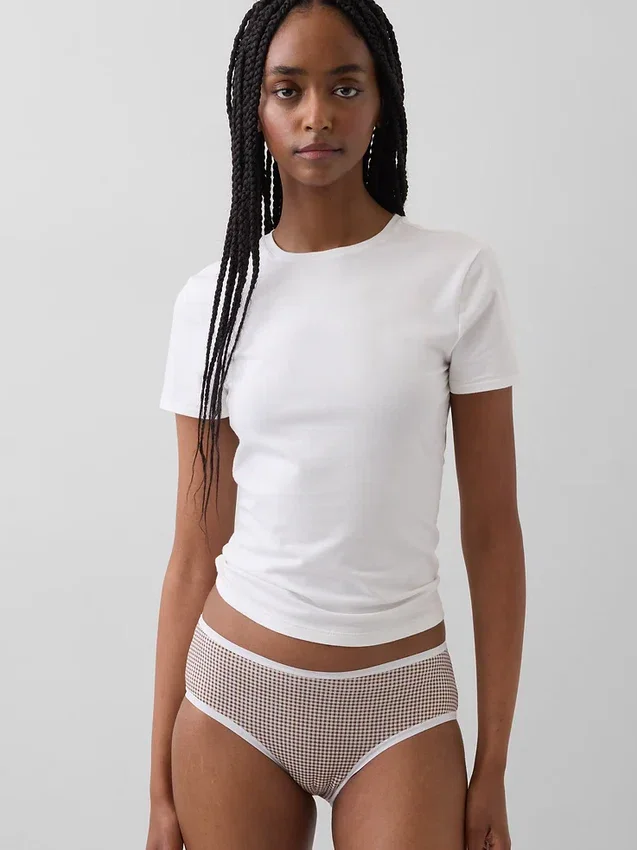 Slip taille basse en coton bio extensible