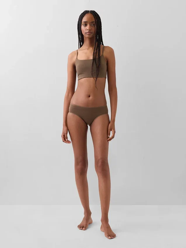 Slip taille basse en coton bio extensible