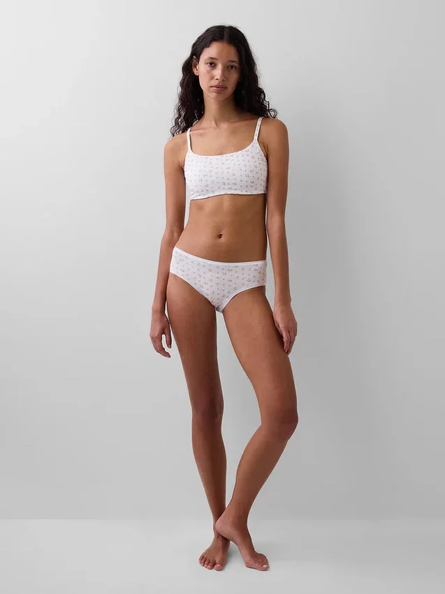 Slip taille basse en coton bio extensible