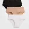 Slip taille basse en coton bio extensible (lot de 3)
