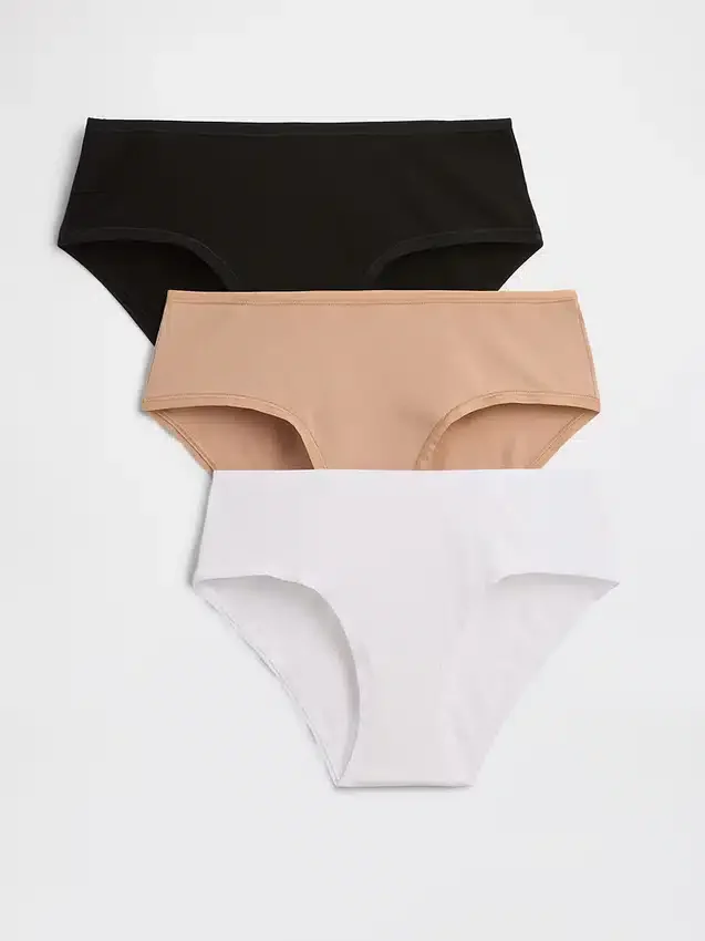 Slip taille basse en coton bio extensible (lot de 3)