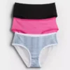 Slip taille basse en coton bio extensible (lot de 3)