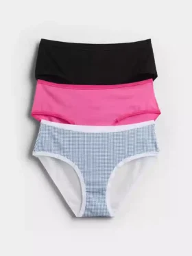 Slip taille basse en coton bio extensible (lot de 3)