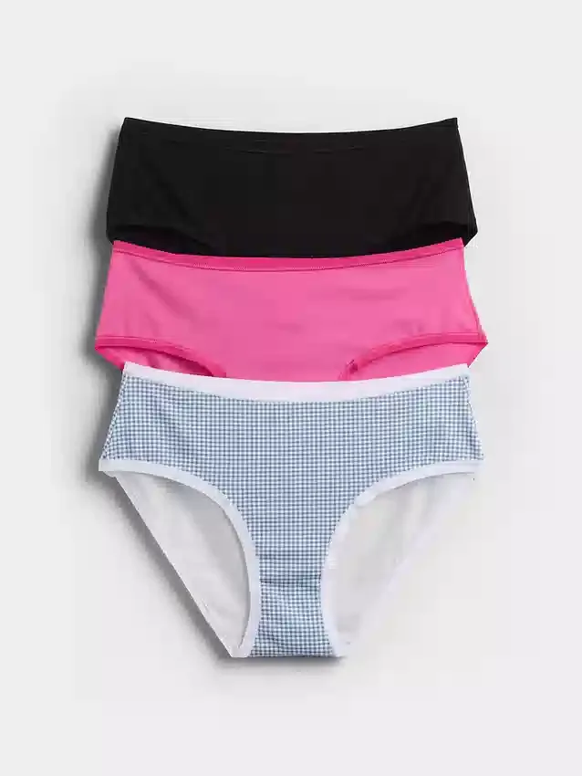 Slip taille basse en coton bio extensible (lot de 3)