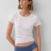 Slip taille basse en coton stretch bio avec bordure en dentelle