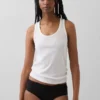 Slip taille basse en coton stretch bio avec bordure en dentelle