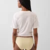 Slip taille basse en coton stretch bio avec bordure en dentelle