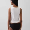 Slip taille basse en coton stretch bio avec bordure en dentelle