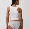 Slip taille basse en coton stretch bio avec bordure en dentelle