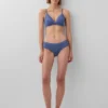 Slip taille basse en coton stretch bio avec bordure en dentelle