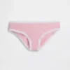 Slip taille basse en coton stretch bio avec bordure en dentelle