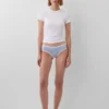 Slip taille basse en coton stretch bio avec bordure en dentelle