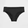 Slip taille basse en coton stretch bio avec bordure en dentelle