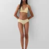 Slip taille basse en coton stretch bio avec bordure en dentelle