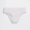 Slip taille basse en coton stretch bio avec bordure en dentelle