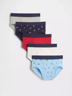 Slips « Americana » en coton stretch bio pour enfants (lot de 5)