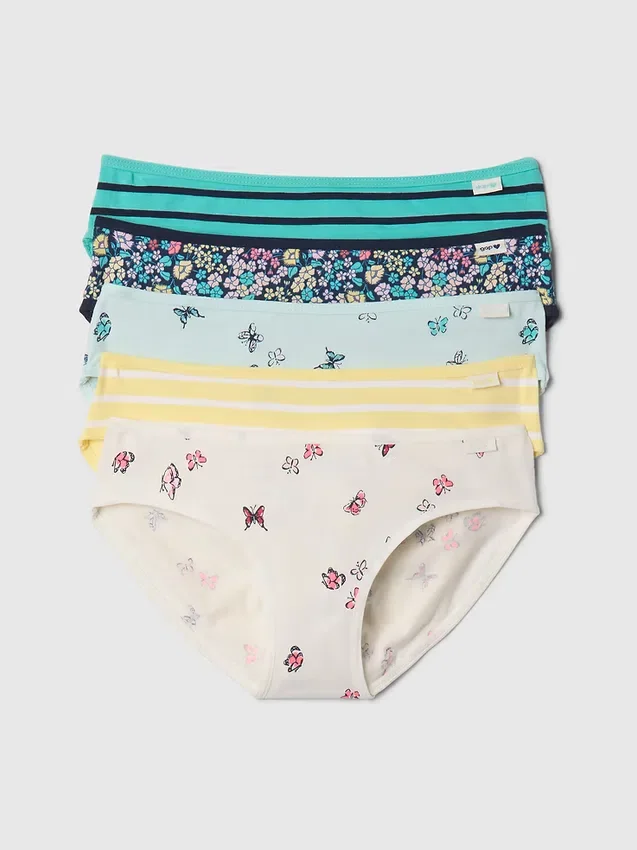 Slips bikini en coton stretch bio pour enfants (lot de 5)