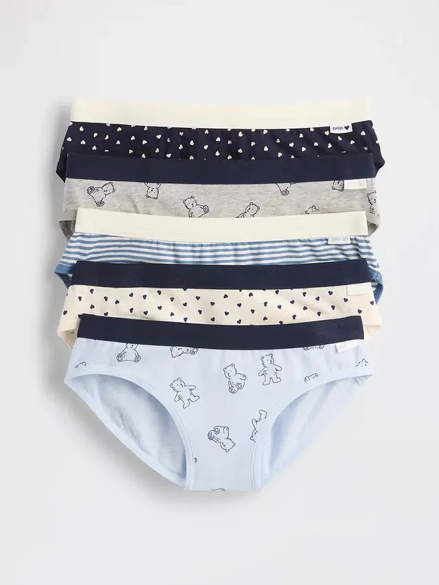 Slips bikini en coton stretch bio pour enfants (lot de 5)