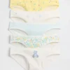 Slips bikini en coton stretch bio pour enfants (lot de 5)