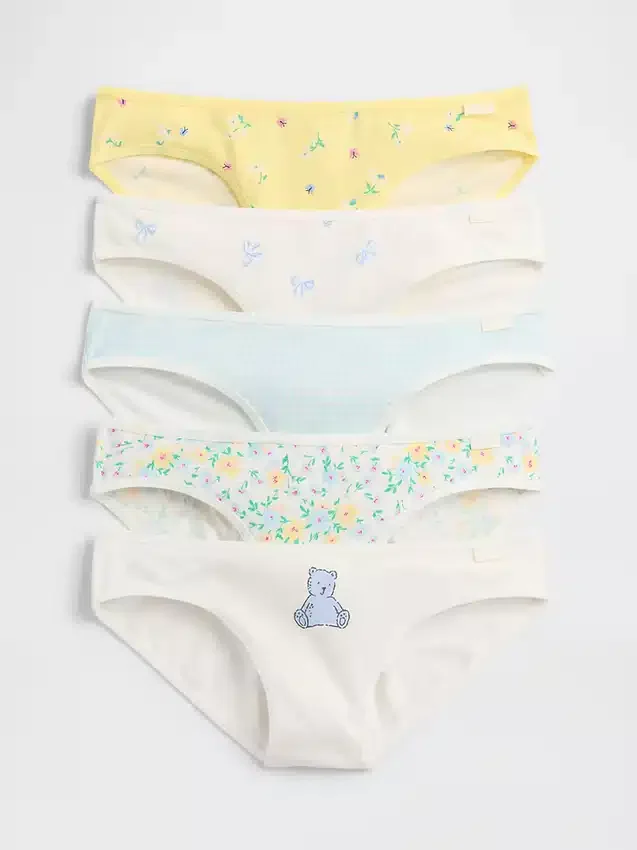 Slips bikini en coton stretch bio pour enfants (lot de 5)