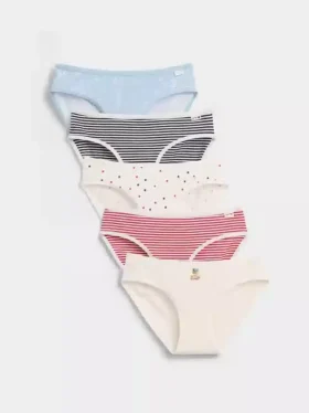 Slips bikini en coton stretch bio pour enfants (lot de 5)