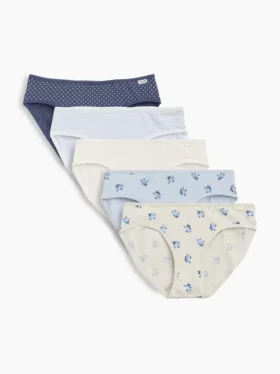 Slips bikini en coton stretch bio pour enfants (lot de 5)