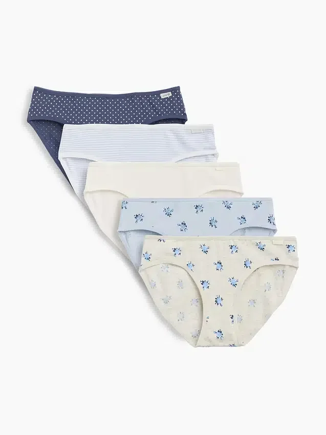 Slips bikini en coton stretch bio pour enfants (lot de 5)