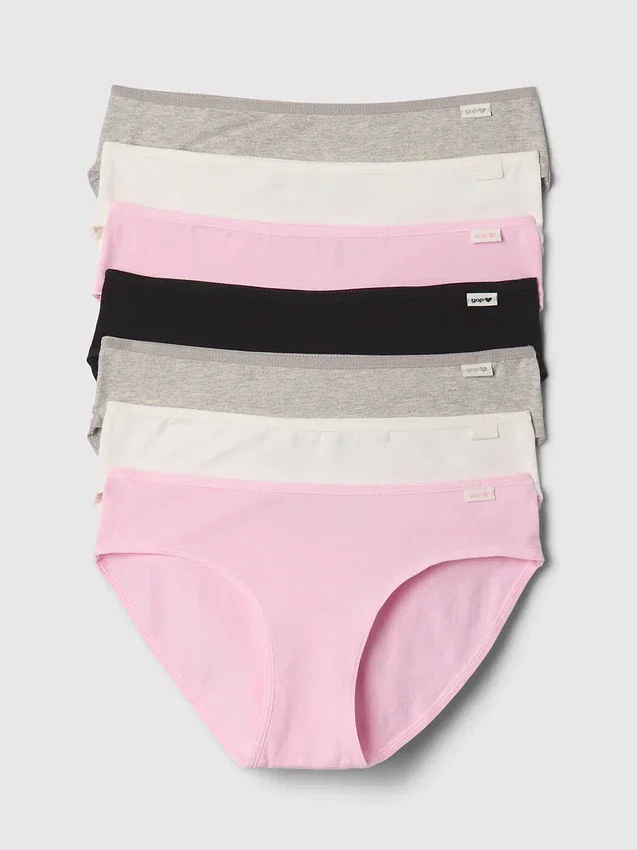 Slips bikini pour enfants en coton stretch biologique (lot de 7)