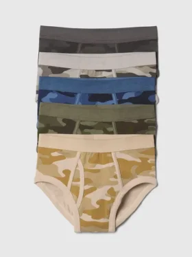 Slips camouflage en coton bio pour enfants (lot de 5)
