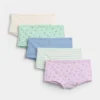 Slips taille basse en coton stretch bio pour enfants (lot de 5)