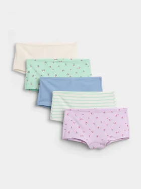 Slips taille basse en coton stretch bio pour enfants (lot de 5)