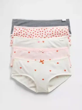 Slips taille basse en coton stretch bio pour enfants (lot de 5)