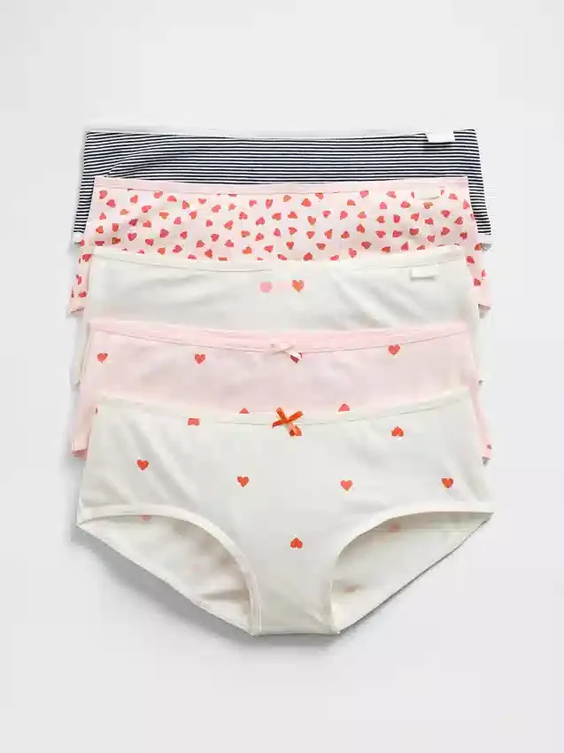 Slips taille basse en coton stretch bio pour enfants (lot de 5)