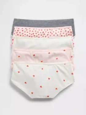 Slips taille basse en coton stretch bio pour enfants (lot de 5)