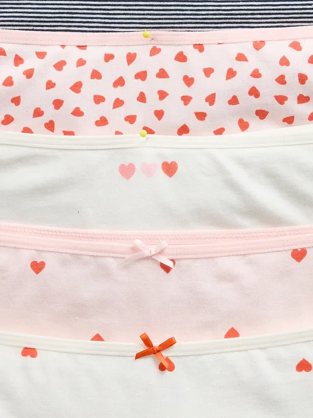 Slips taille basse en coton stretch bio pour enfants (lot de 5)